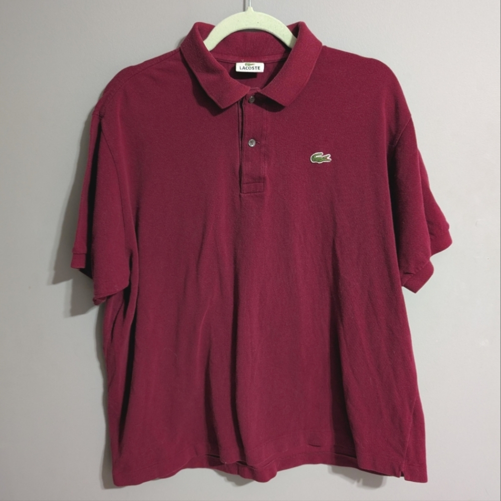 Lacoste burgundy men's polo tee size 7 XL